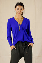 Cobalt Soft Touch Sydney Blouse - SALE