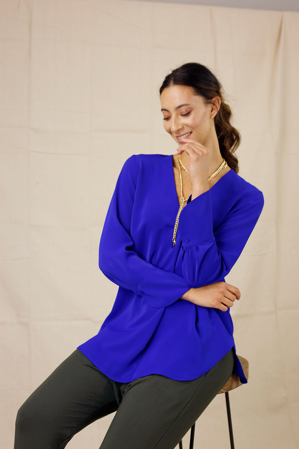 Cobalt Soft Touch Sydney Blouse - SALE