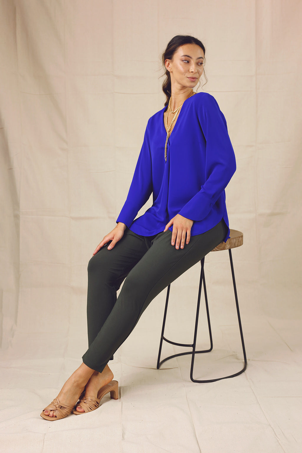 Cobalt Soft Touch Sydney Blouse - SALE