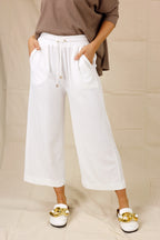 White Shan Rib Culotte -FINAL SALE