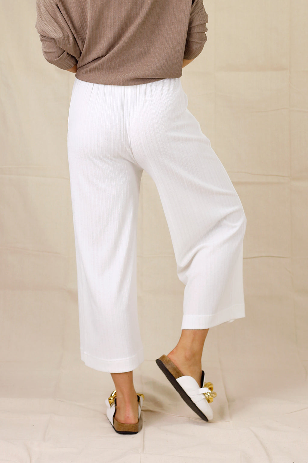 White Shan Rib Culotte -FINAL SALE