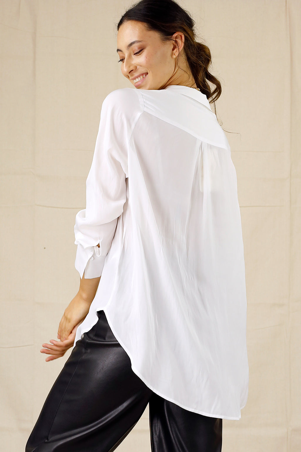 White Seta Boyfriend Shirt - SALE