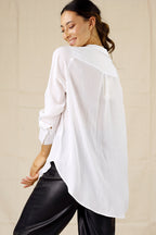 White Seta Boyfriend Shirt - SALE