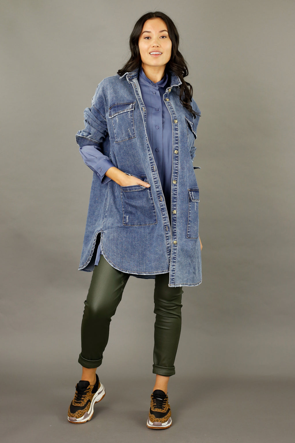 Chambray Denim Shacket - SALE