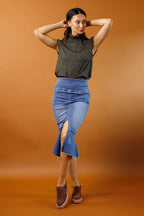 Black/Gold Lurex High Neck Top - SALE