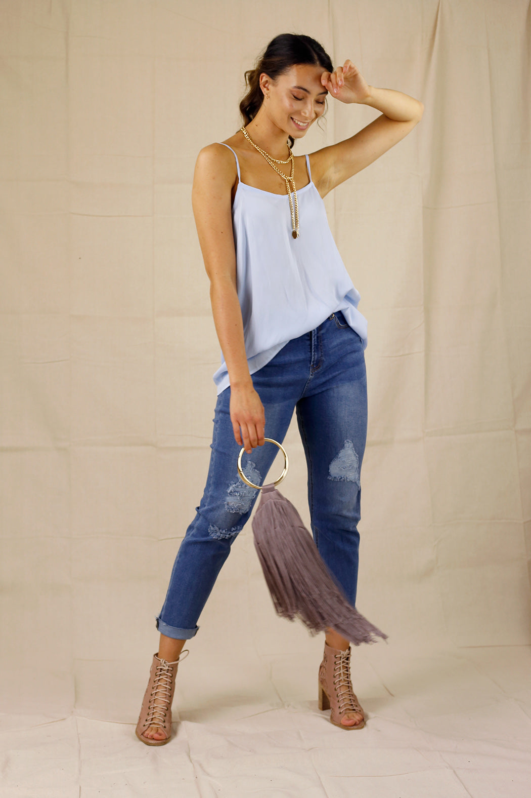 Pale Blue Seta Lily Cami - SALE