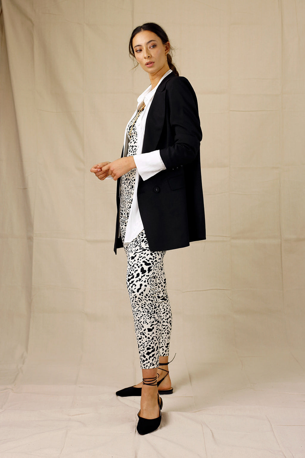 Cream Animal High Rise Bennie Pant - SALE