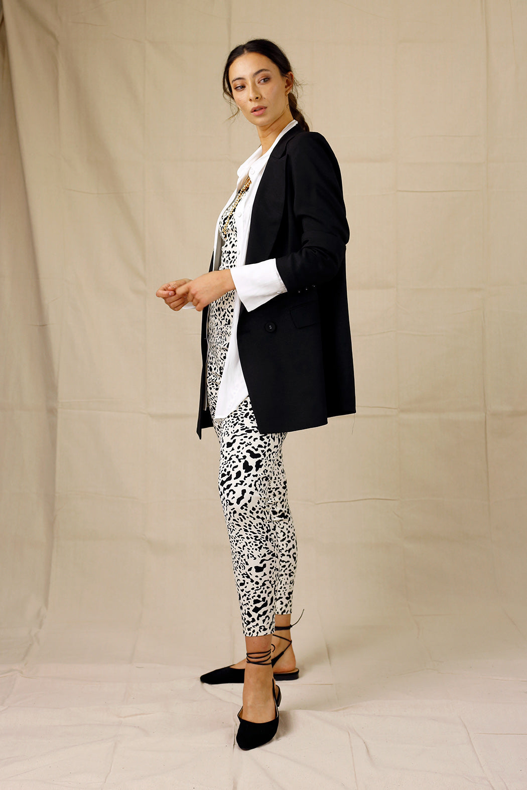 Cream Animal High Rise Bennie Pant - SALE