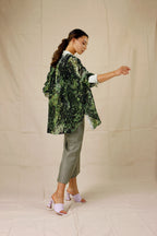Green Luxury Boyfriend Shirt - SALE