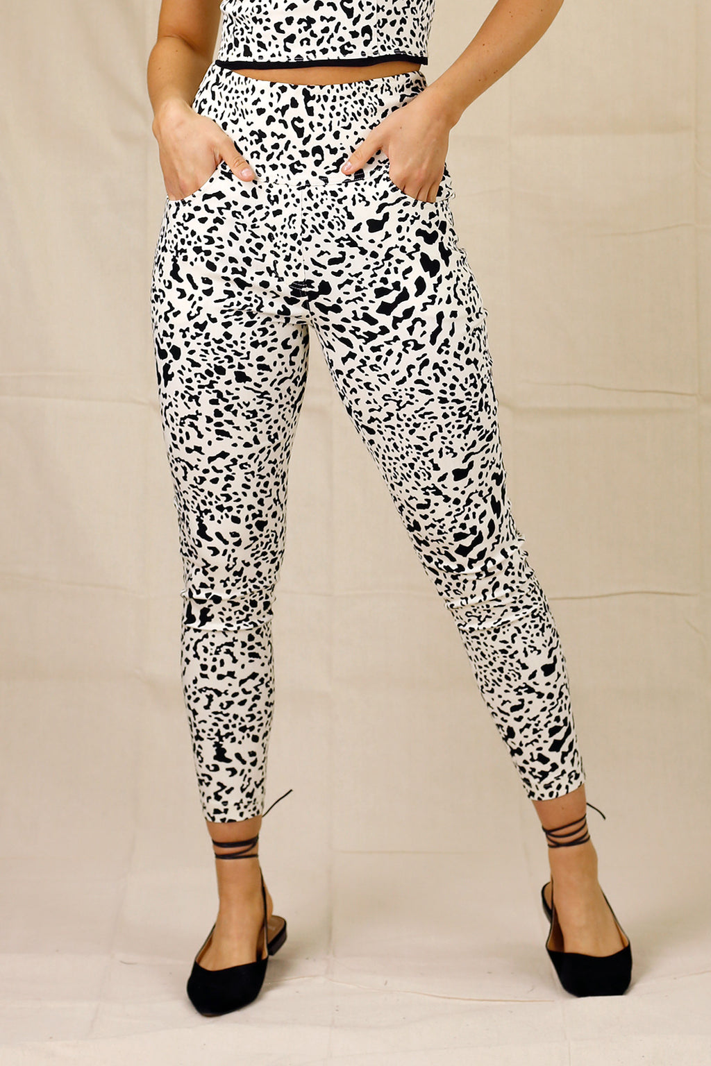 Cream Animal High Rise Bennie Pant - SALE