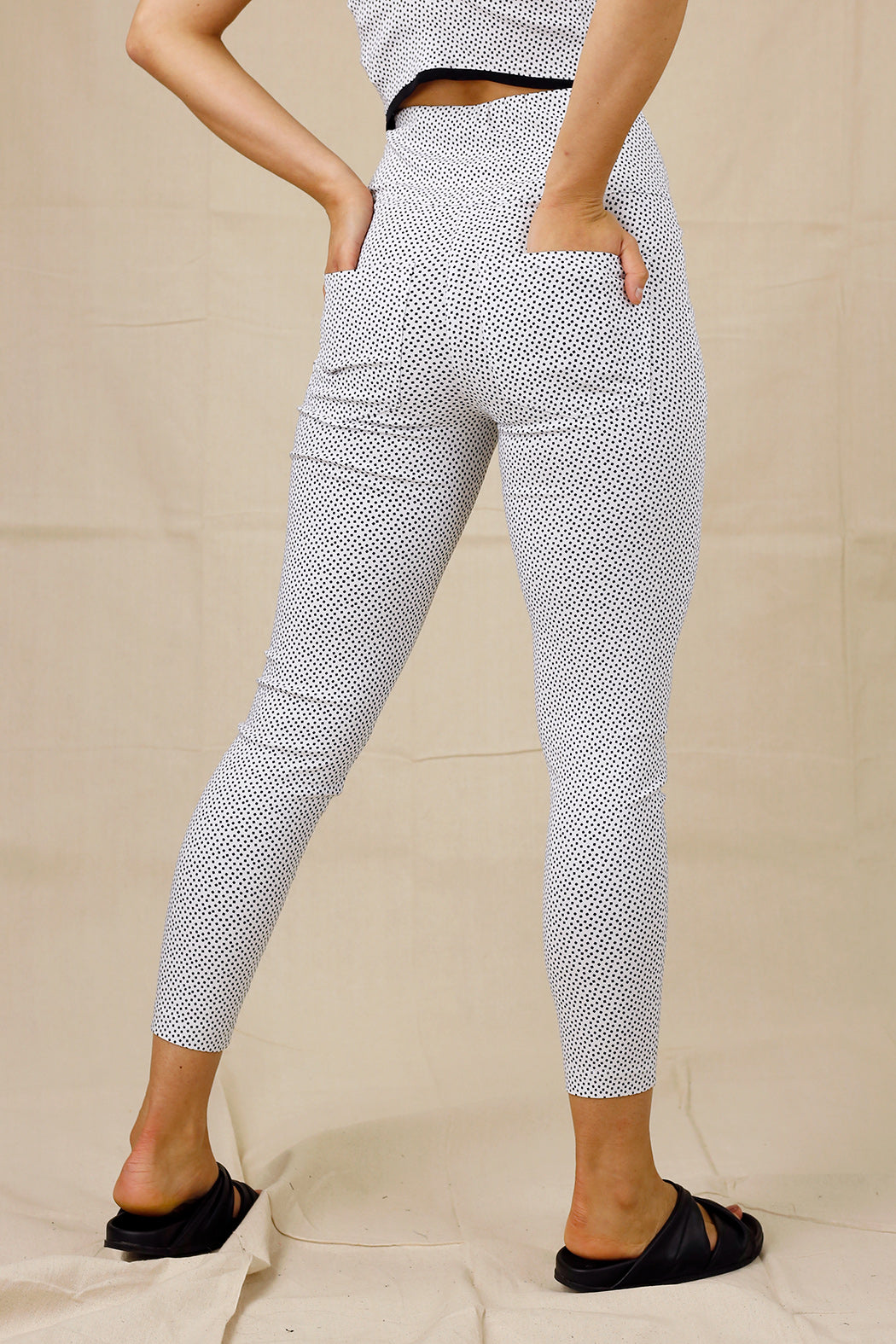 White Speckle High Rise Bennie Pant - SALE