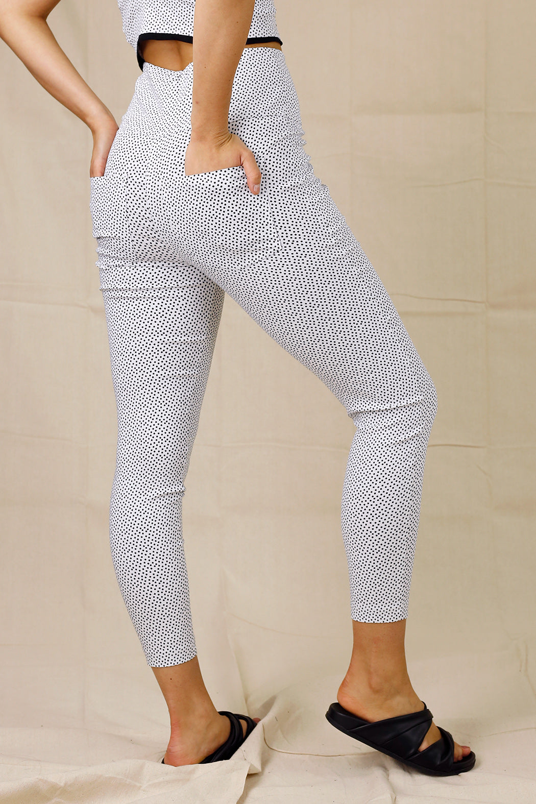 White Speckle High Rise Bennie Pant - SALE