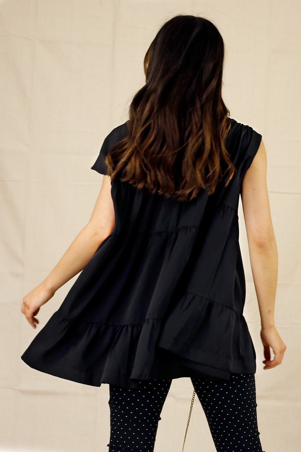 Black Seta Tiered Top - SALE