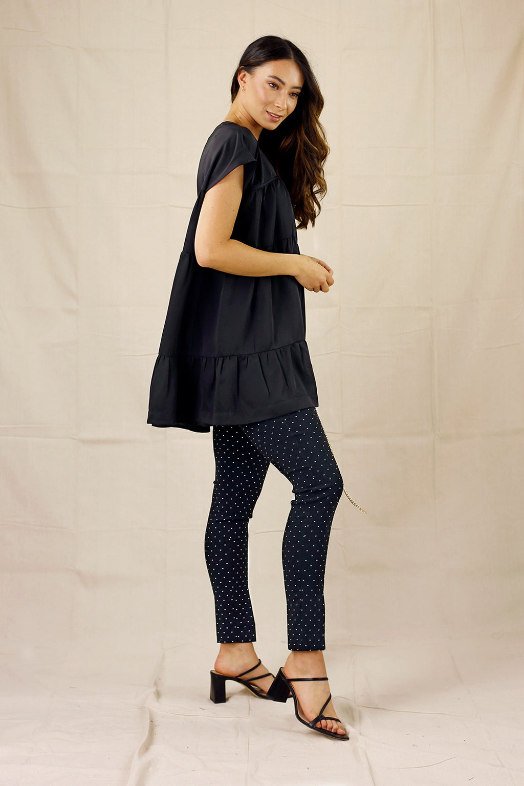 Black Seta Tiered Top - SALE