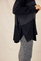 Black Soft Touch Splice Shirt - SALE