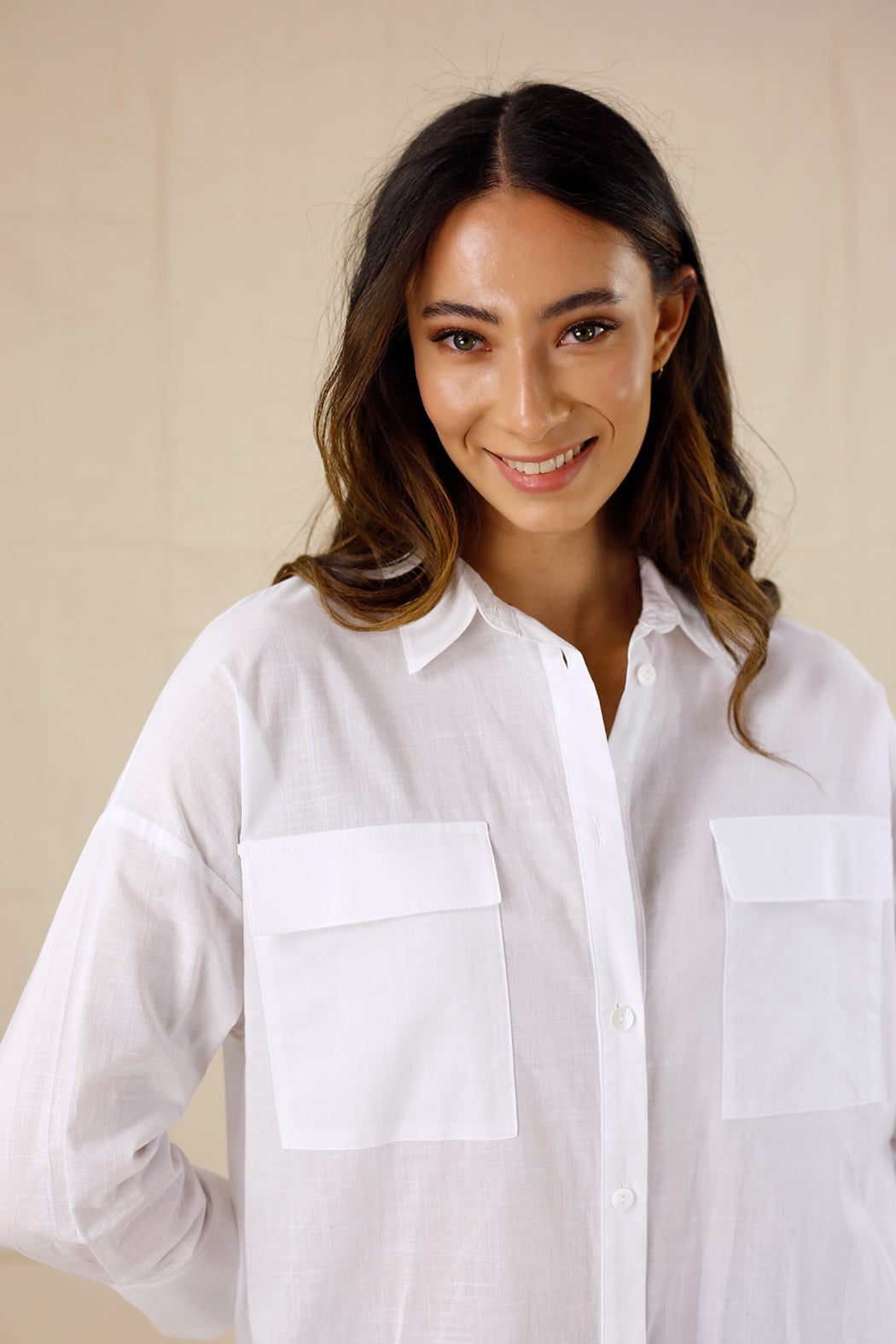 White Cotton Amber Shirt - SALE