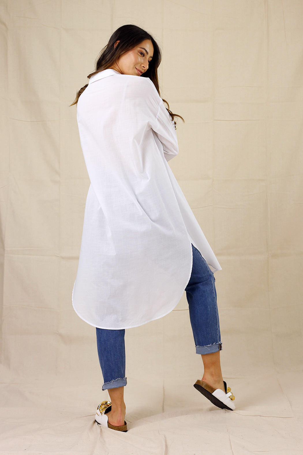 White Cotton Amber Shirt - SALE