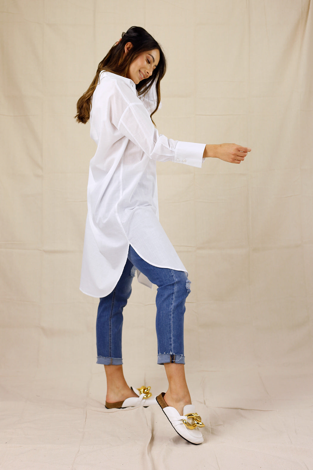 White Cotton Amber Shirt - SALE