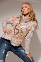 White Speckle Fluffy Love Jumper - Sale