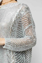 Silver Crochet Foil Knit