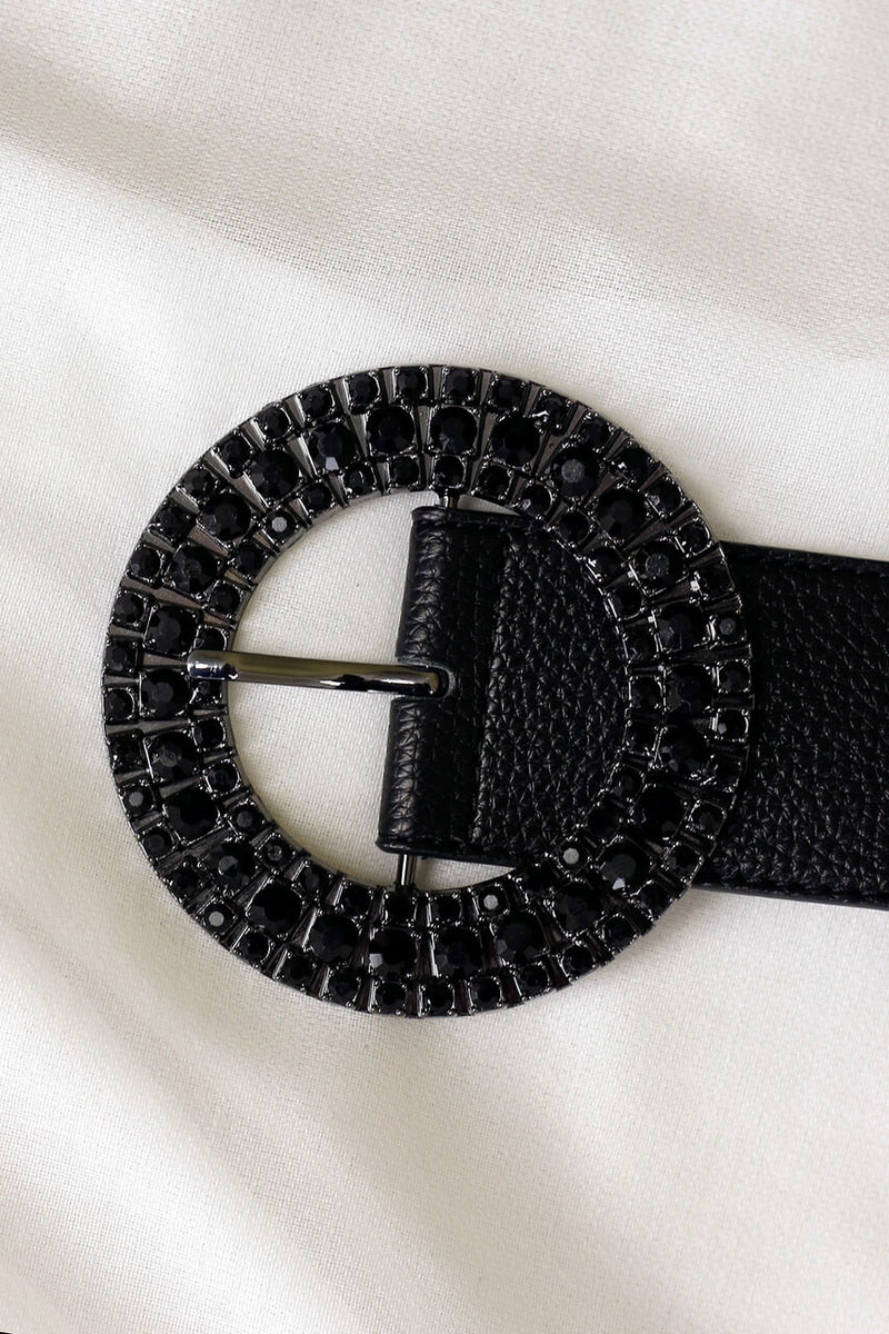 Black Diamante Belt