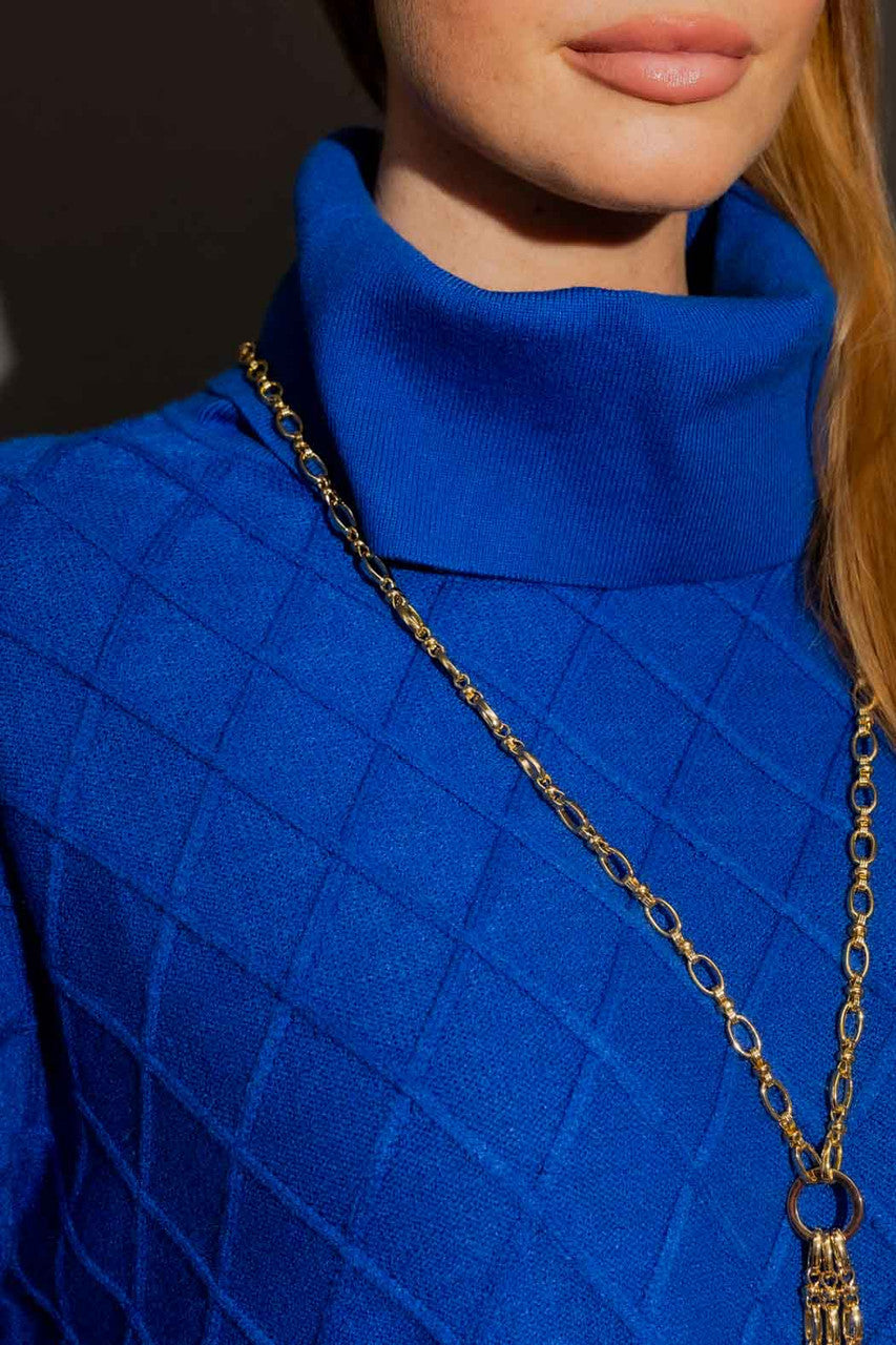 Cobalt Diamond Cowl Neck Jumper Cobalt S/M