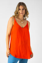 Orange Silky Effortless Vee Cami - Sale