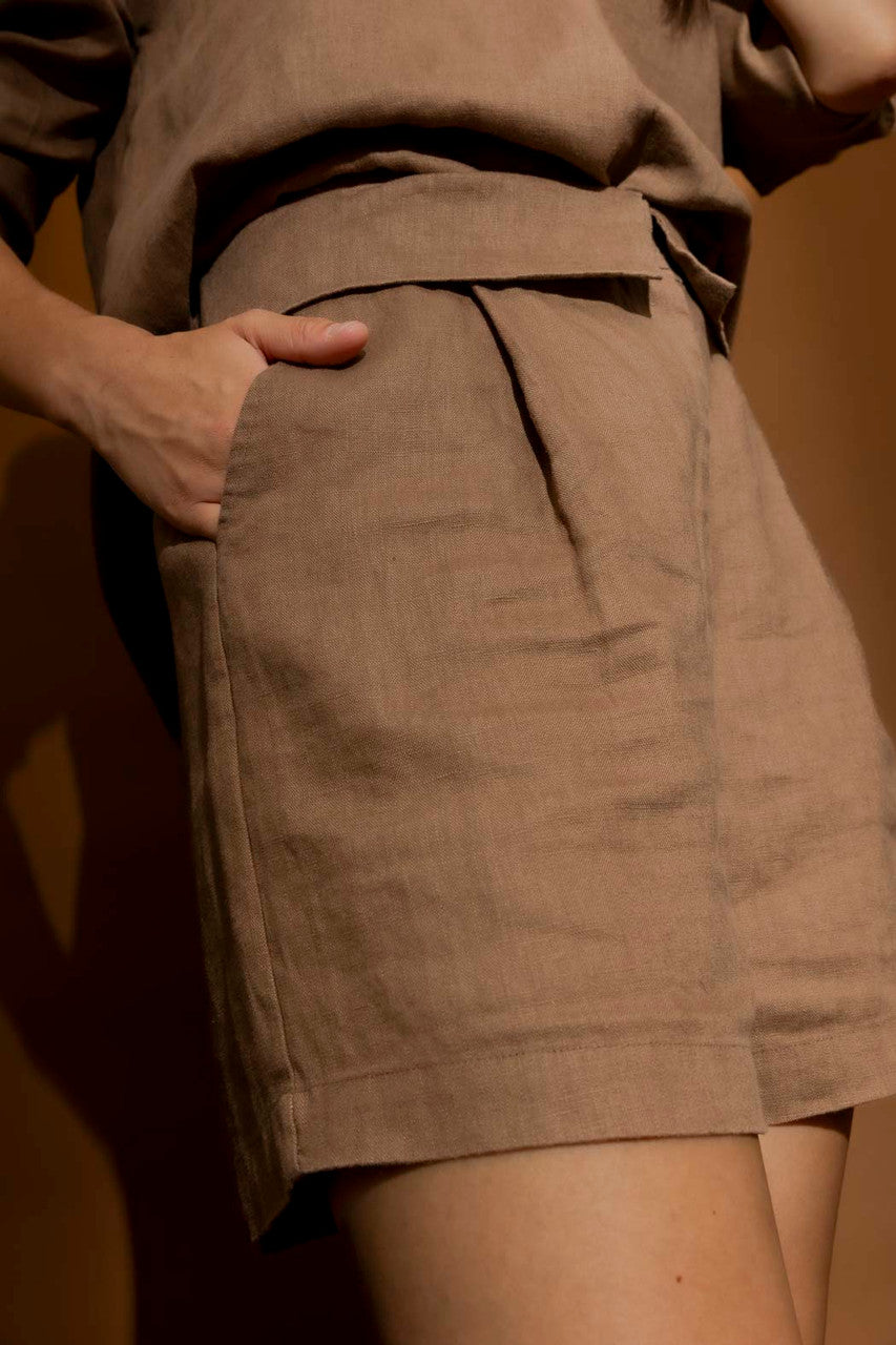Coffee Luxury Linen Short