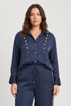 Navy Glow Military Shirt