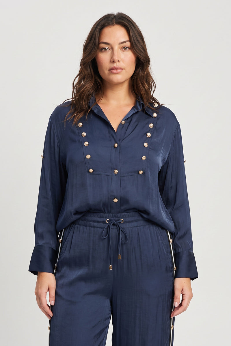 Navy Glow Military Shirt