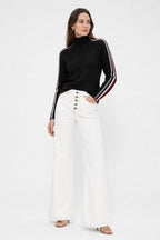 White Denim Button Front Jean