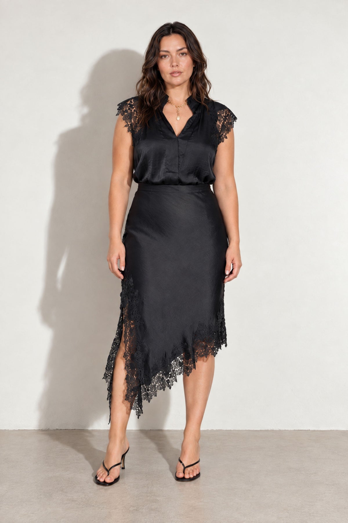 Black Glow Madrid Bias Skirt