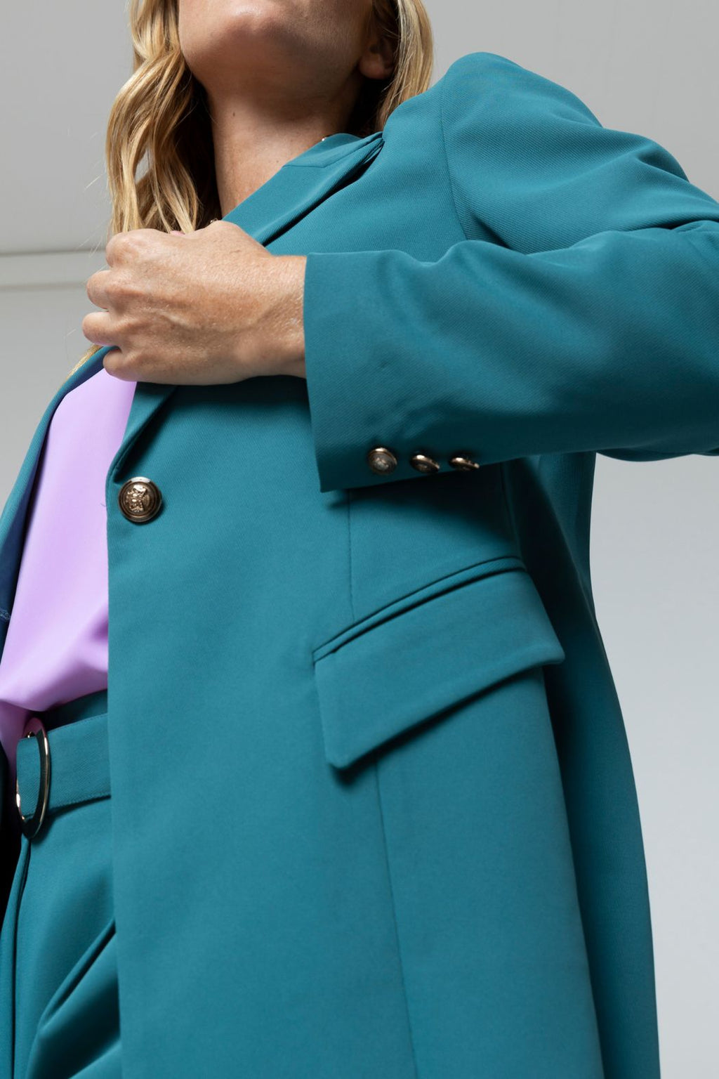 Teal Twill Cleo Blazer - Sale