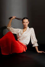 Beige/White Animal Femme Blogger Shirt Beige Animal