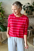 Red/Pink Fine Stripe Knit Red/Pink S