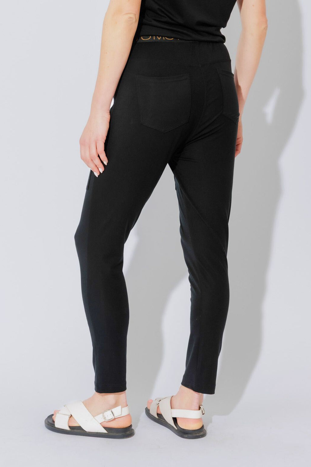 Black Tencel Pull On Cargo Pant