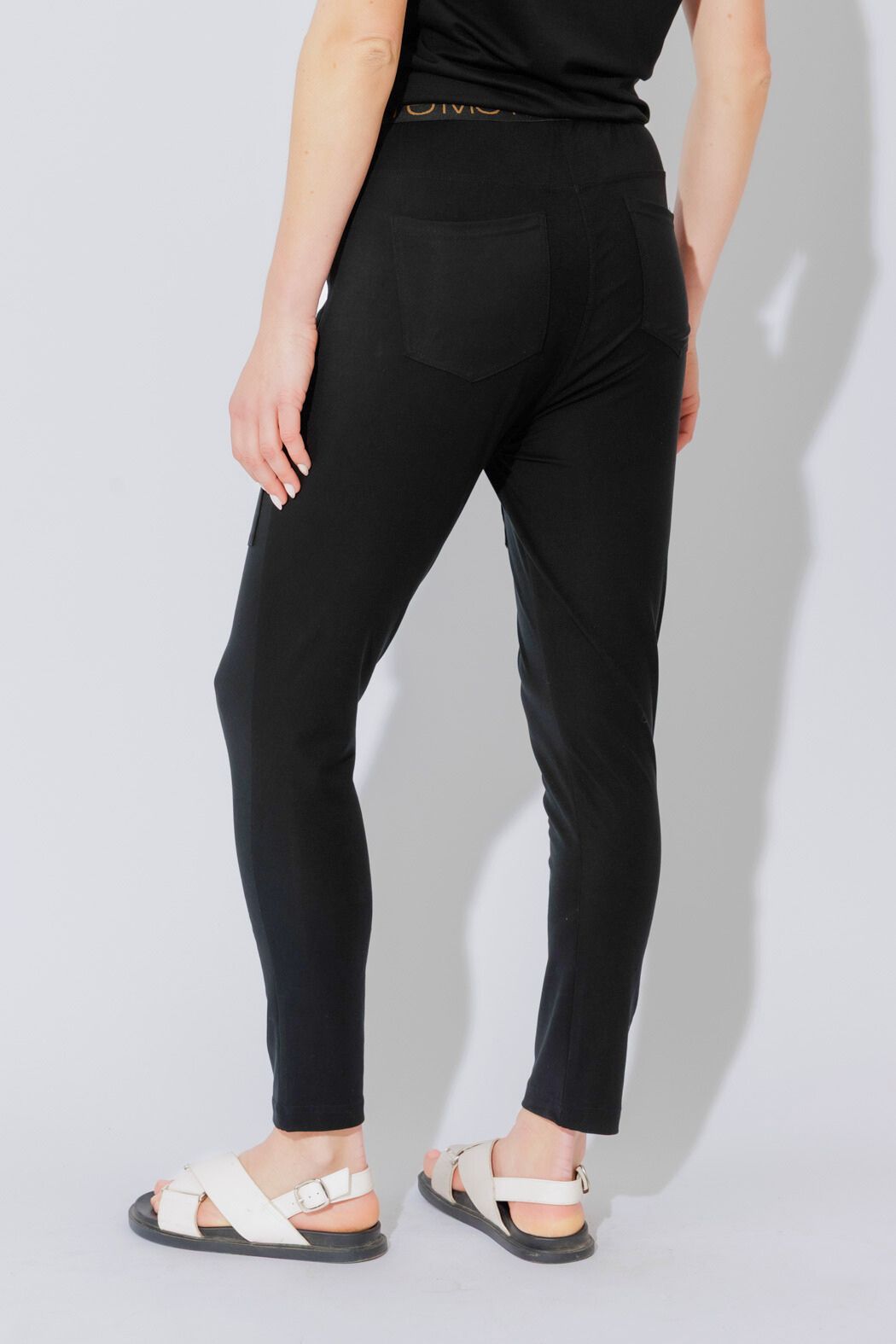 Black Tencel Pull On Cargo Pant