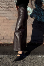 Coffee Croc Faux Leather Skirt