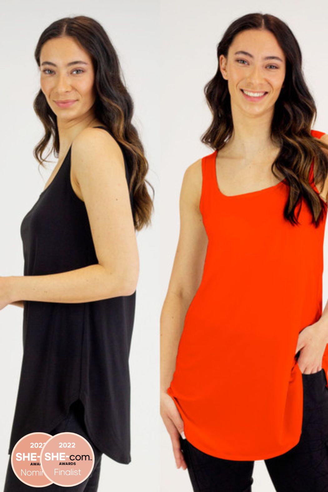 Black Orange 70cm Layering Cami X 2 Pack