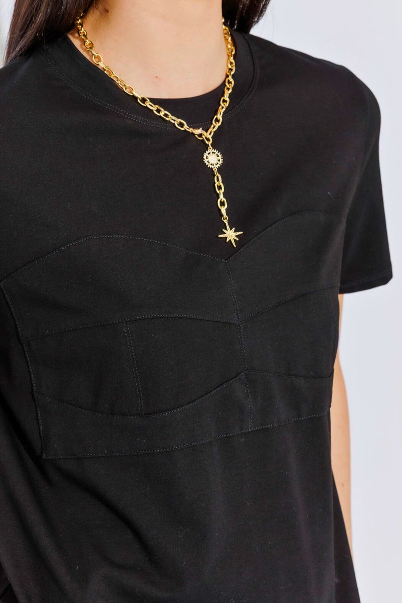Black Bustier T-Shirt