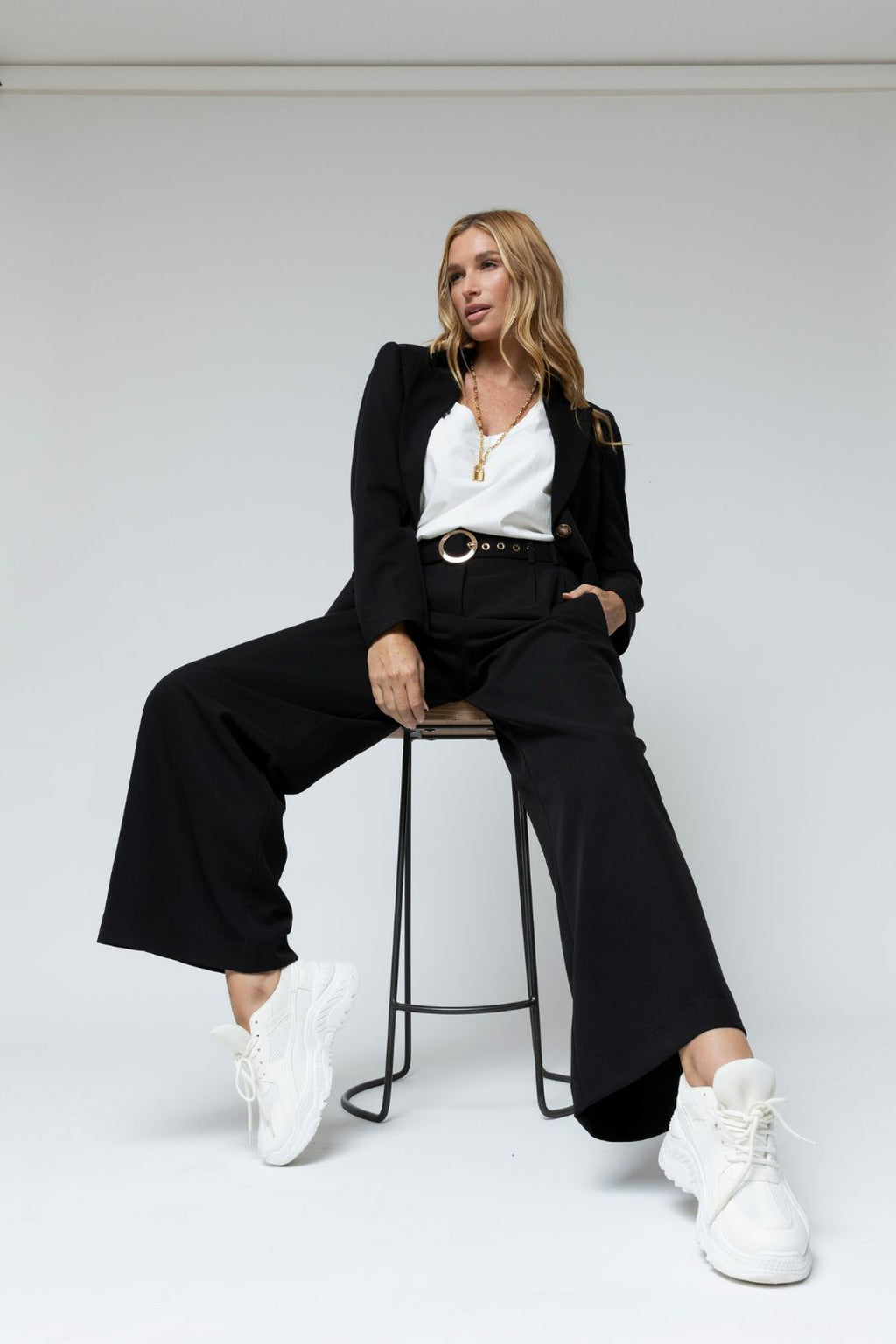 Black Cleo Belt Pant