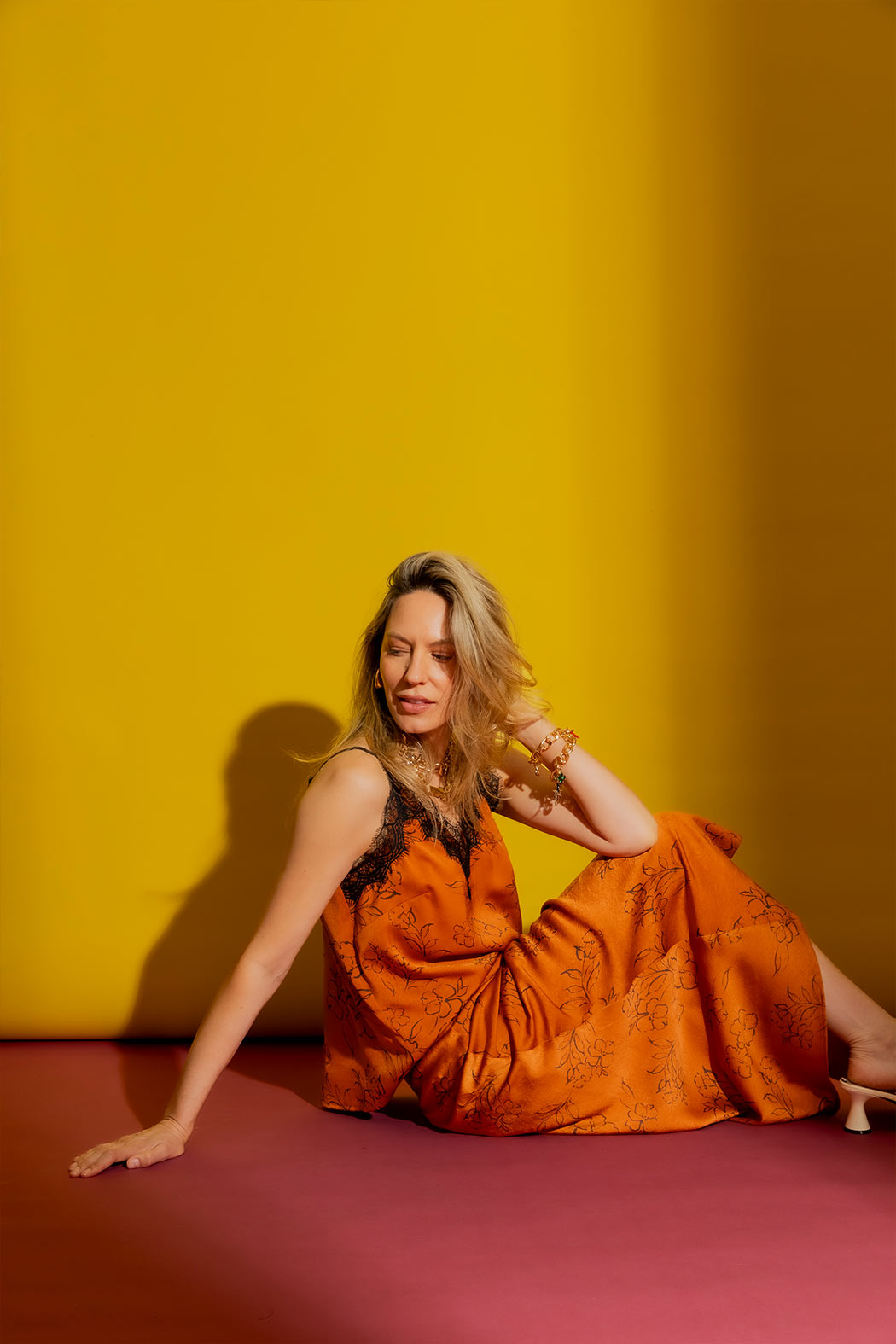 Tan/Black Bias Skirt