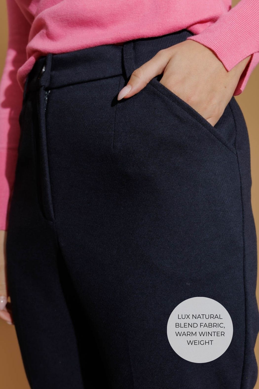 Navy Lux Natural Blend Classic Pant