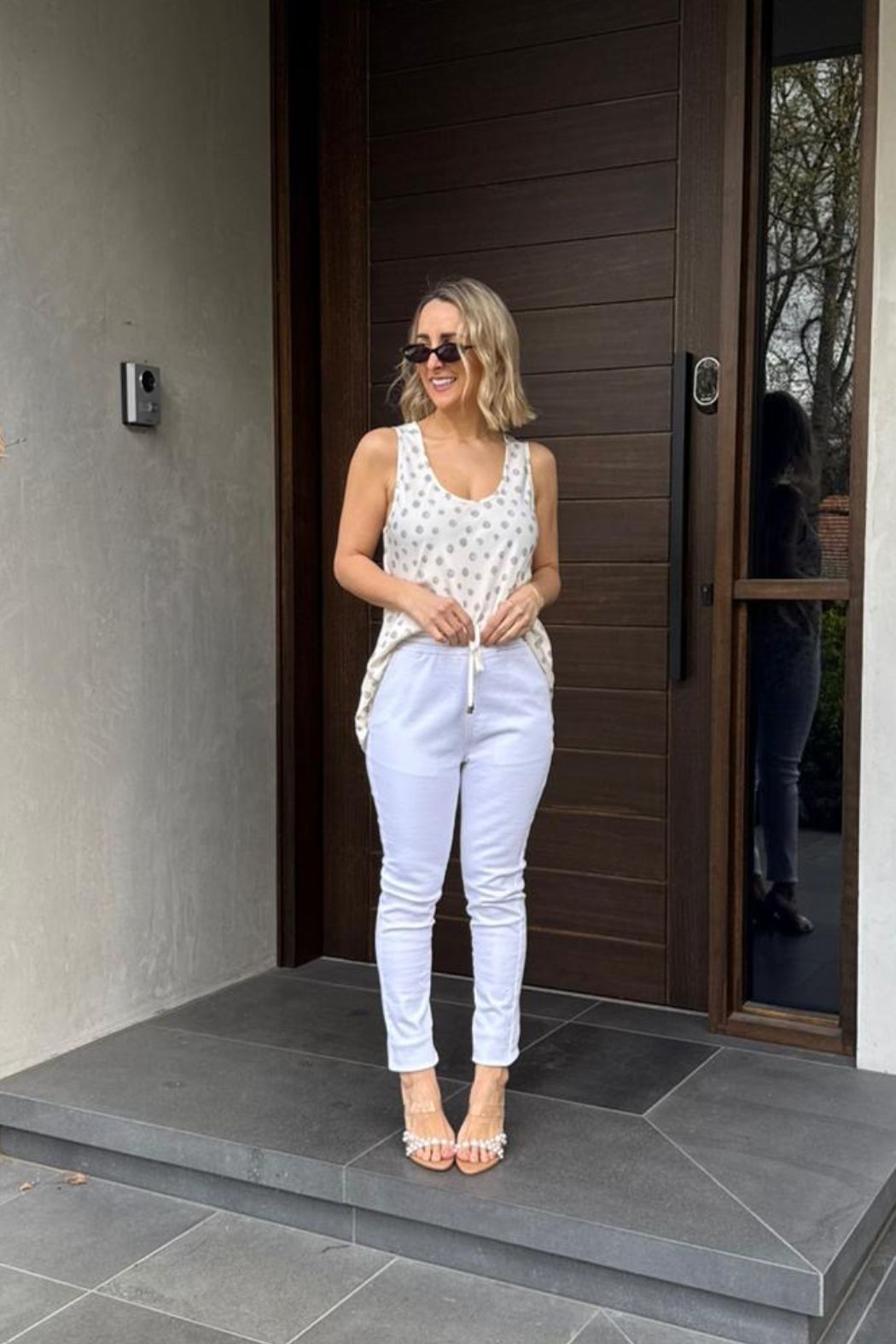 White Pull On Jogger Jean