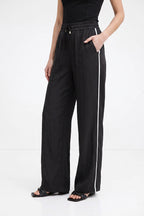 Black Glow Pintuck Drawstring Pant