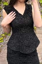 Black Crochet Flippy Top
