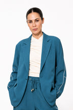 Teal Euro Action Back Blazer