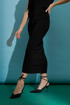 Black Jersey Double Layer Tube Skirt