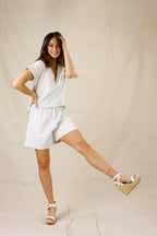 Ivory Marle Boyfriend Short - SALE