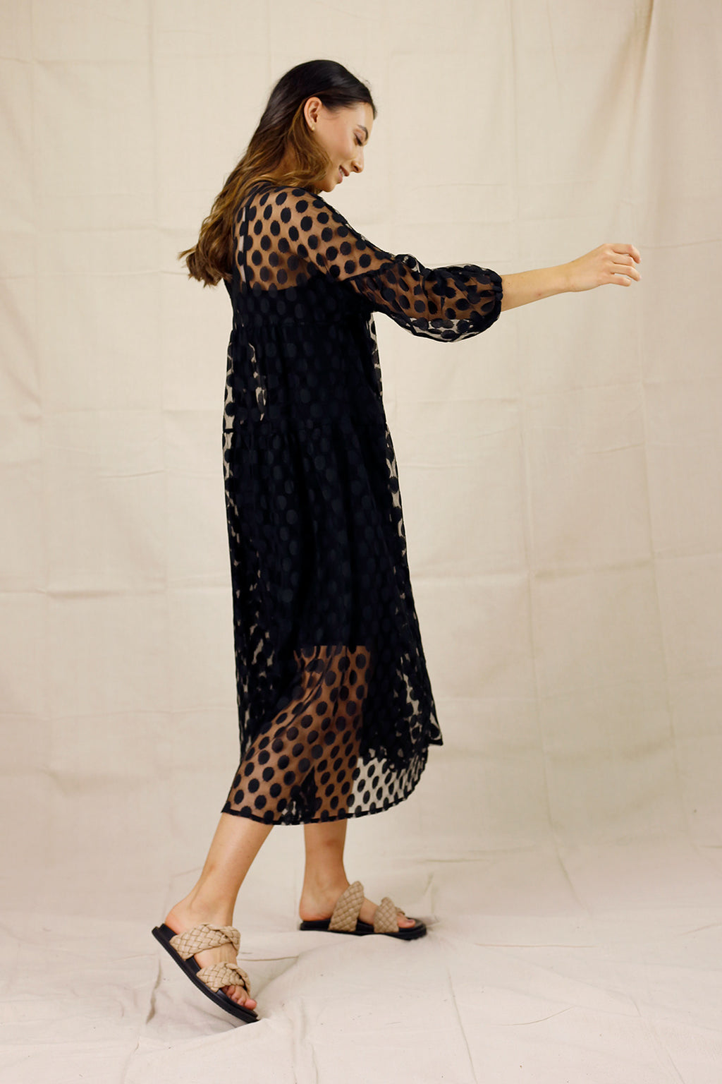 Coinspot Tiered Mesh Dress